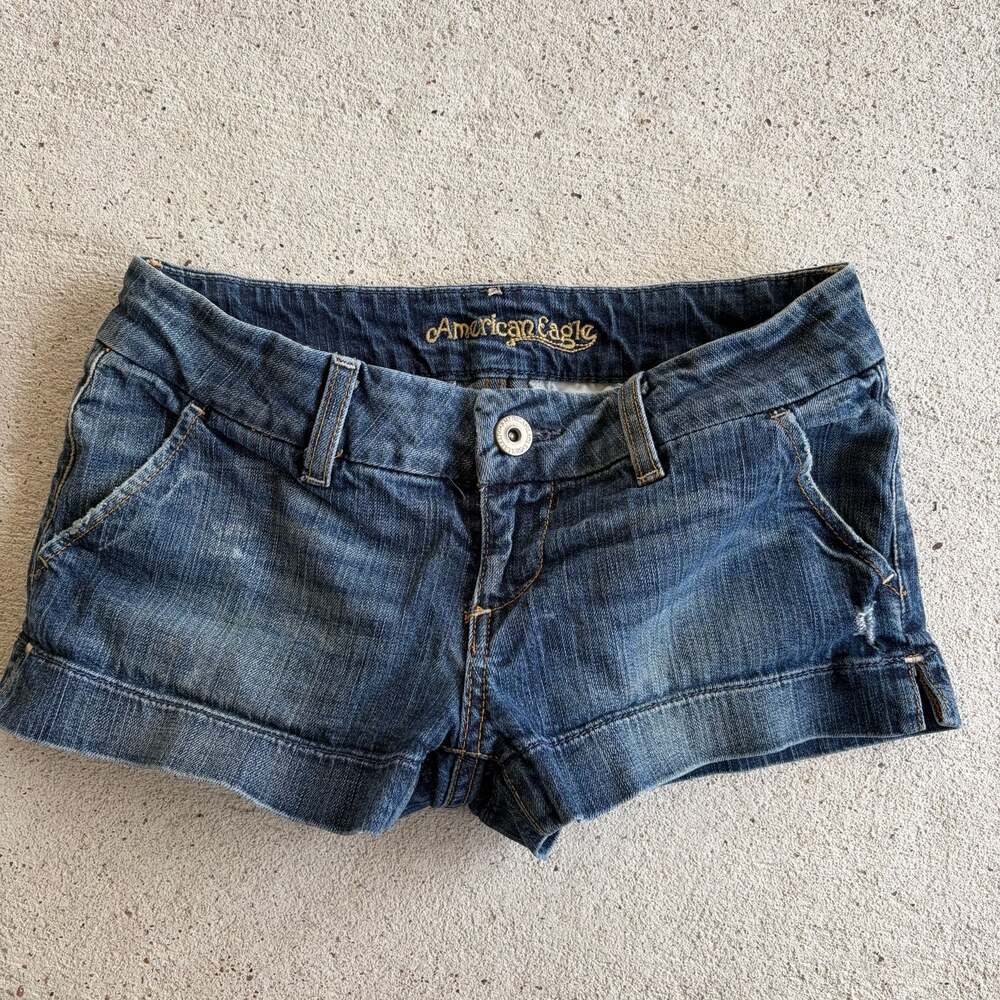 Y2k American Eagle Outfitters Low Rise Denim Shorts Sz 2 Short